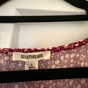 Goodthreads Pink and Purple Patterned Blouse